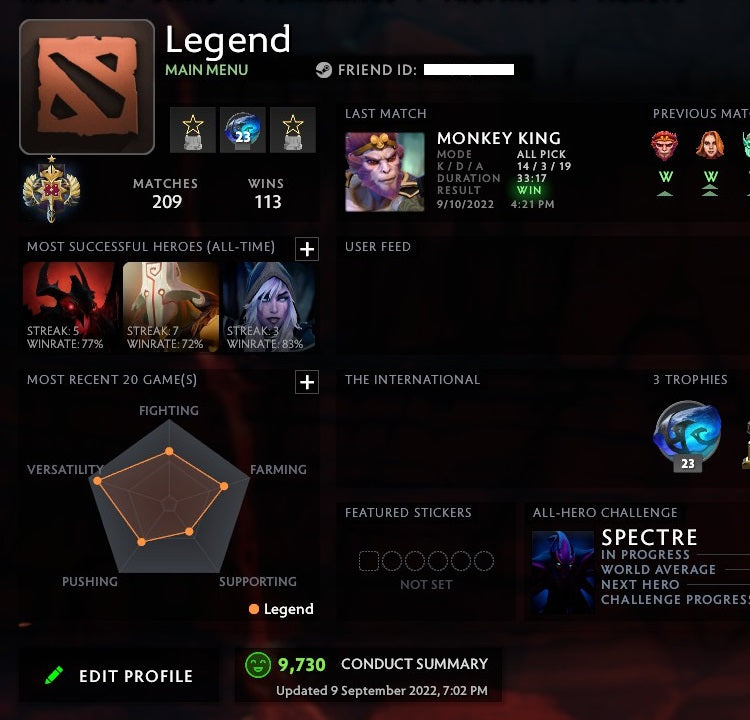 Legend I | MMR: 3120 - Behavior: 9730