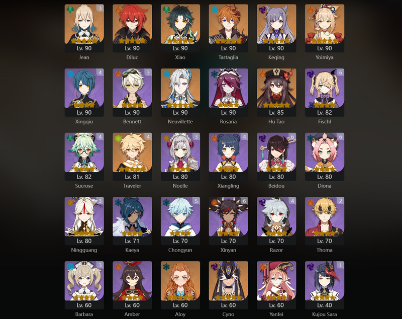 [Eu] AR57 - Diluc, Xiao, Tartaglia, Keqing, Yoimiya, Neuvillette, Hu Tao, Cyno