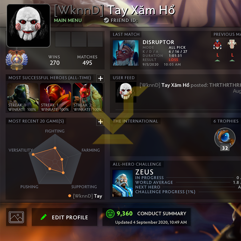 Immortal | MMR: 5720 - Behavior: 9360