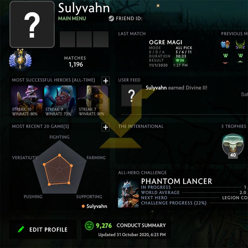 Divine II | MMR: 5020 - Behavior: 9272