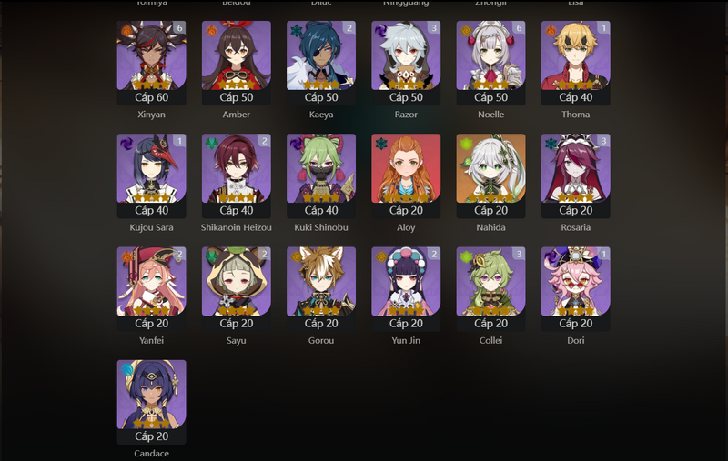 [America] AR58 - Klee, Kokomi, Shenhe, Ayaka, Eula, KAzuha, Yoimiya, Zhongli, Nahida, Jean(C1), Ganyu(C1), Keqing(C1), Diluc(C2)