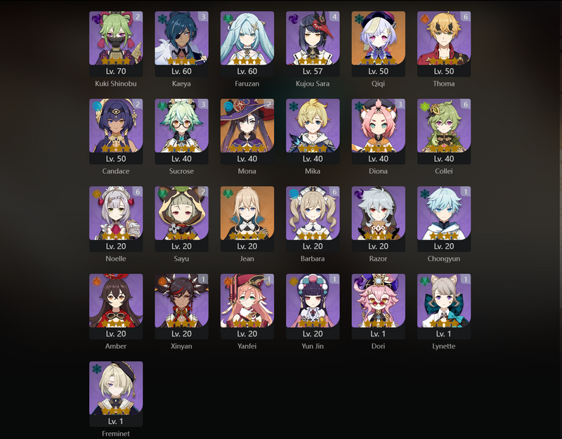 [America] AR58 - Zhongli, Kazuha, Eula, Raiden Shogun, Itto, Yelan, Wanderer, Diluc, Cyno, Hu Tao, Alhaitham, Qiqi, Jean, Tighmari(C1), Mona(C2)[Dead:tw]