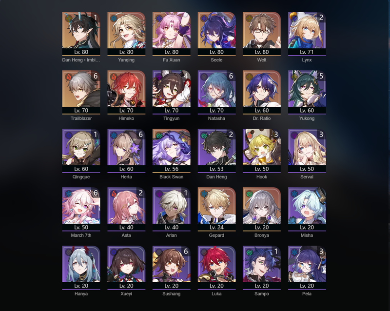 [Europe] TL64 - Fu Xuan, Seele, Welt, Yanqing, Himeko, Bronya, Gepard, Black Swan, Dr Ratio, Dan Heng(E1)