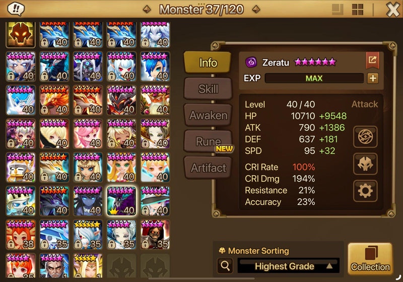 [Global] Midgame | Zeratu, Isis +7 nat. Bonus: 1100scrolls, 7k crystals