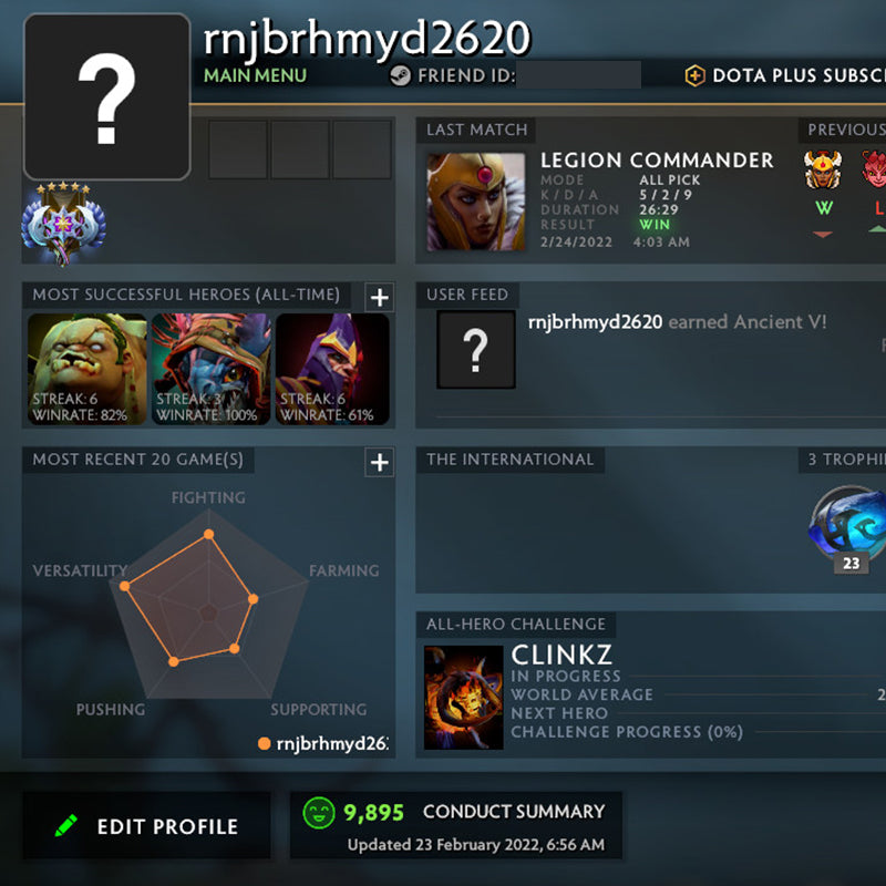 Ancient V | MMR: 4620 - Behavior: 9895